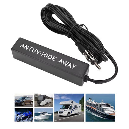 FM Antenna Receiving Antenna 12V Electronic Stereo AM/FM Radio Hidden Amplified Antenna for Car Ship RV Car Antenna