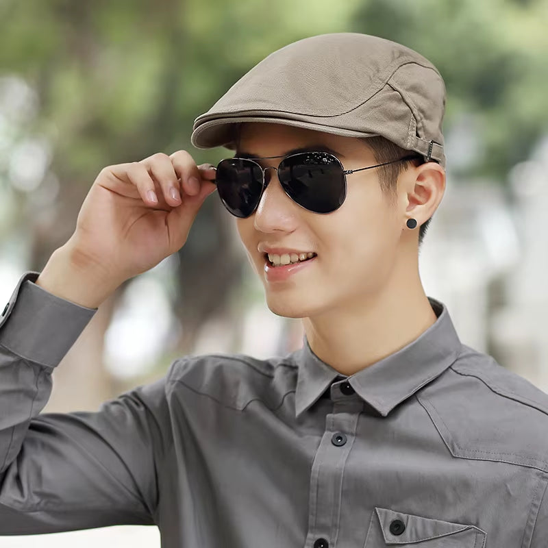 55-59Cm 60-63Cm Male Summer plus Size Newsboy Caps Men Casual Ivy Hat Pure Cotton Flat Peaked Cap Women Big Size Beret Hats