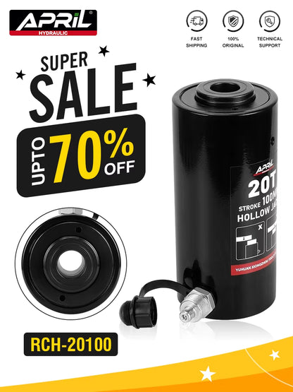 Hollow Hydraulic Cylinder RCH-20100 Hydraulic Jack with Tonnage of 20T Work Travel of 100Mm