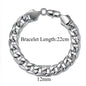 Mens 316L Stainless Steel Male Bracelet Wholesale Braslet Gold Silver Color Braclet Chunky Cuban Chain Link Bracelet for Man