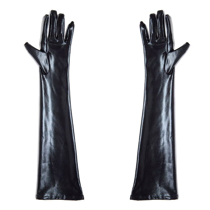 2 Colors New Faux Long Leather Gloves Fashion Women Gloves Warm Outdoors Long Design Sexy Gloves