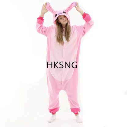 Blue Stitch Kigurumi Animal Adults Cat Bear Shark Onesies Pajama Raccoon Costumes Dragon Jumpsuit Christmas