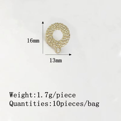 New 16*13Mm 10Pieces/Bag Zinc Alloy Gold Concentric Circles Earring Base Connectors Linkers for DIY Earring Jewelry Accessories