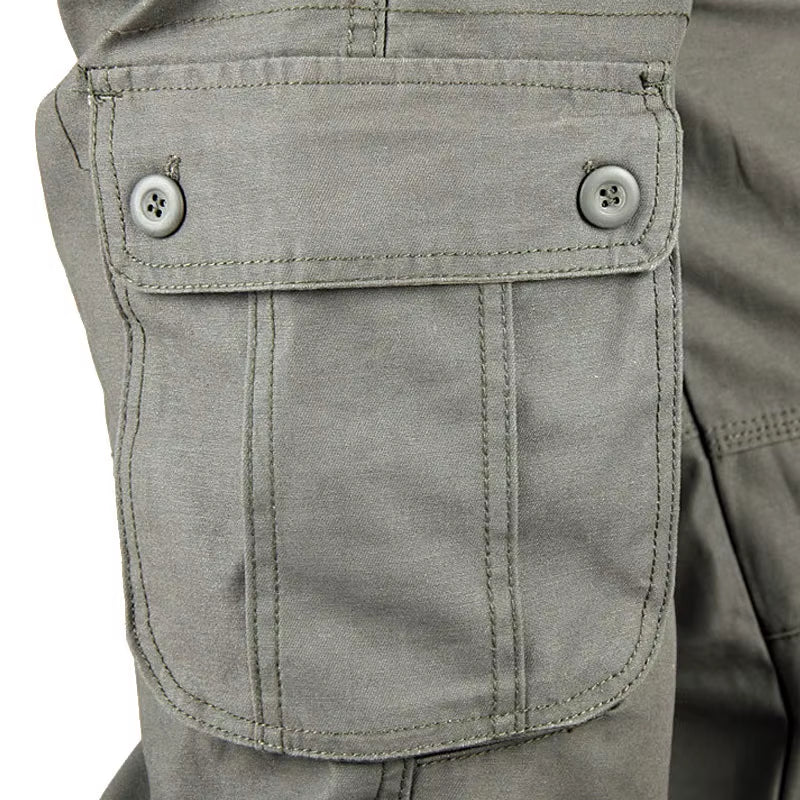 Men'S Cargo Pants Mens Casual Multi Pockets Sports Large Size 44 Tactical Pants Men Outwear Straight Loose Fashion Long Trousers