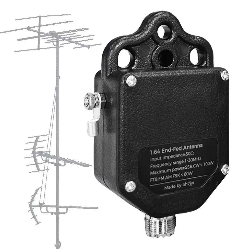 1:64 Balun End Fed Antenna 1Mhz to 30Mhz Portable 4-Band 8-Band HF End Fed Antenna 100W Power for Outdoor