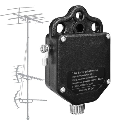 1:64 Balun End Fed Antenna 1Mhz to 30Mhz Portable 4-Band 8-Band HF End Fed Antenna 100W Power for Outdoor