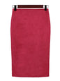 Sexy Multi Color Suede Midi Pencil Skirt Women 2024 Fashion Elastic High Waist Office Lady Bodycon Skirts Saias