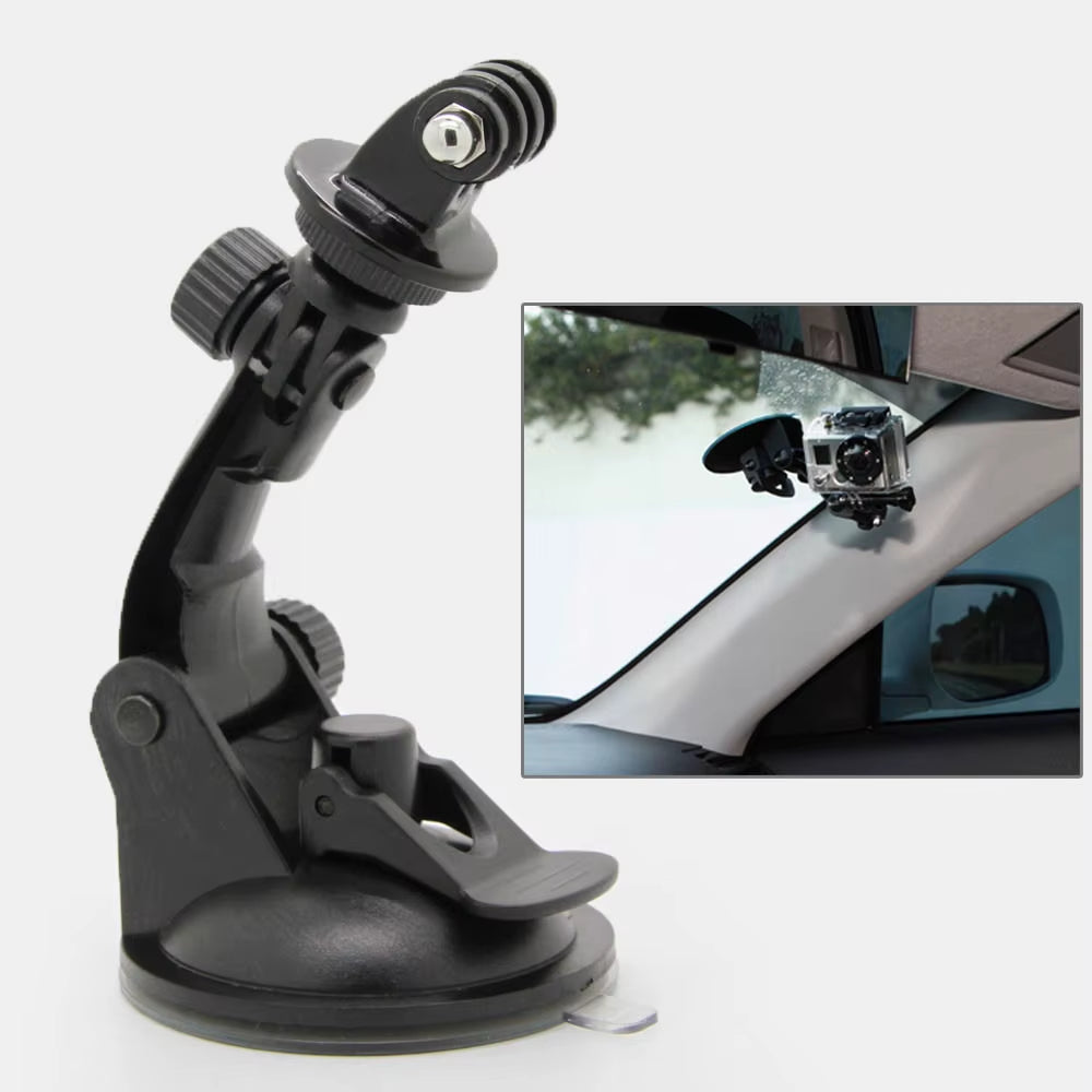 Car Suction Cup Supportor + 1/4" Tripod Adapter Mount for Gopro 13 12 DJI OSMO Action 5Pro Camera Insta360 X4 Accessories