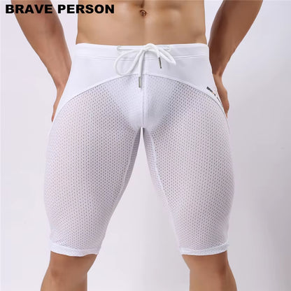 Summer Style Shorts Breathable Mesh Men Tight Beach Shorts Men Multifunction Knee Length Board Shorts Beach Wear