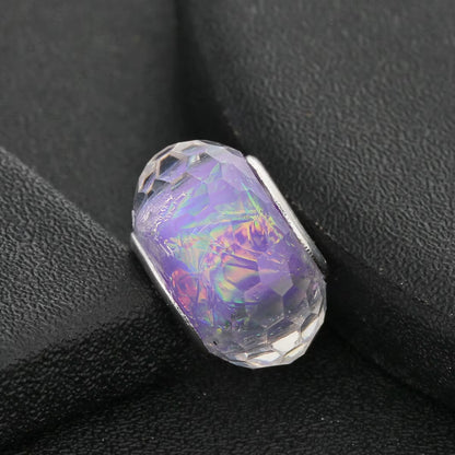 New European Colorful Lampwork Glass Bead Murano Plastic Aolly Charm Fit Pan Brand Bracelet Bangle Women DIY Jewelry Dropship
