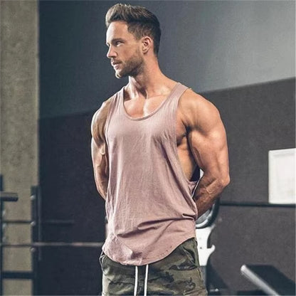 Brand Gym Clothing Men Bodybuilding and Fitness Stringer Tank Top Vest Sportswear Undershirt Muscle Workout Singlets