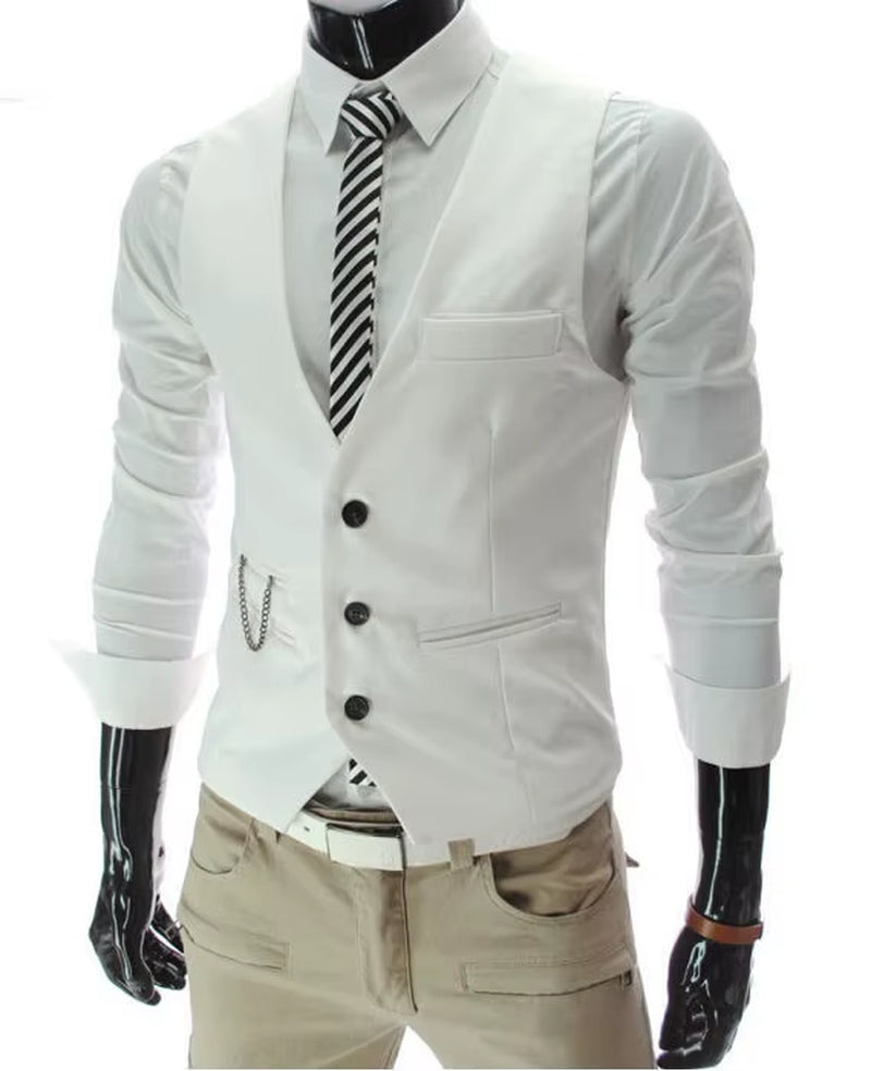 2025 New Arrival Dress Vests for Men Slim Fit Mens Suit Vest Male Waistcoat Gilet Homme Casual Sleeveless Formal Business Jacket