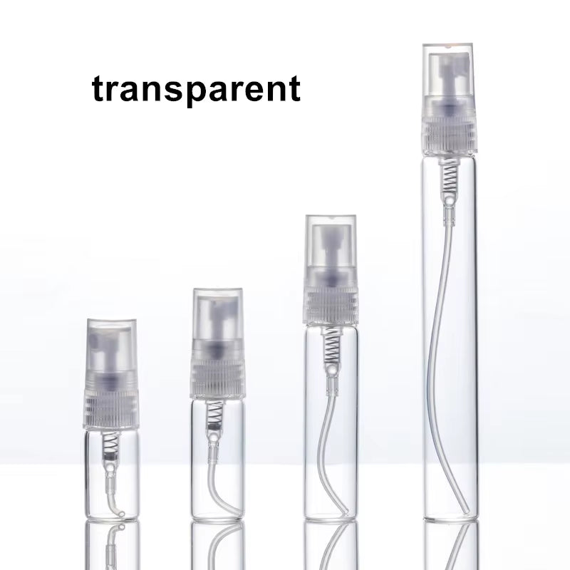 5Pcs/Pack 2ML 3ML 5ML 10ML Clear Mini Perfume Glass Bottle Empty Cosmetics Bottle Sample Test Tube Thin Glass Vials Amber