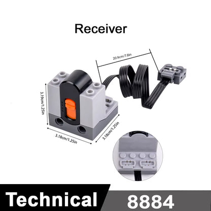 MOC Train Motor Kit Servo,Battery Box, IR Remote, LED Lights Power Functions Parts for Smart Technical Building Blocks Creations