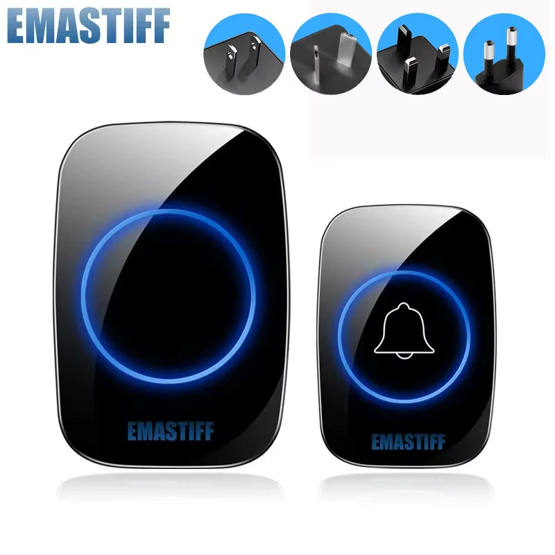 New Home Welcome Doorbell Intelligent Wireless Doorbell Waterproof 300M Remote EU AU UK US Plug Smart Door Bell Chime