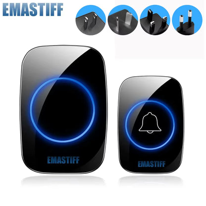 New Home Welcome Doorbell Intelligent Wireless Doorbell Waterproof 300M Remote EU AU UK US Plug Smart Door Bell Chime