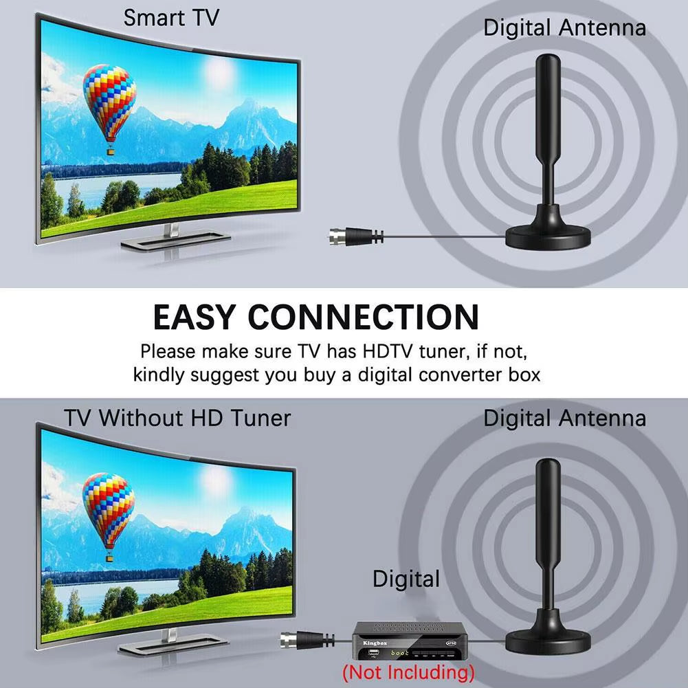 Antenna for Digital TV Indoor Signal Amplifier Long Range Signal Receiver Amplifier 720P 1080P Antenna Booster Smart TV Antenna