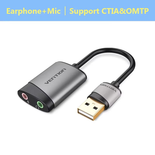 USB External Sound Card USB to 3.5Mm Audio Adapter USB to Earphone Microphone for Macbook Computer Laptop PS4 Sound Card