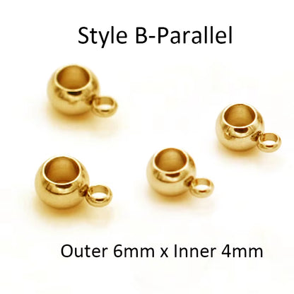 10Pcs Stainless Steel Spacer Beads Pendant Charms Clasps Gold Color Bail Beads for DIY Jewelry Making Findings Hole 2-4Mm Beads