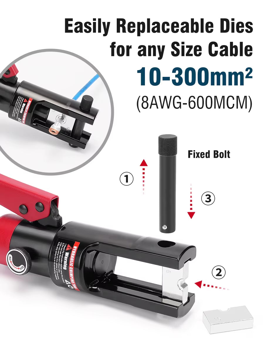Hydraulic Crimping Tool YQK-300 Crimping Range 10-300Mm² Copper and Aluminum Terminal Compression Tool Wire Rope Crimper