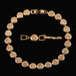 Pera Gorgeous Design Gold Color round Shape Purple Cubic Zirconia Stone Charm Link Bracelets Wedding Jewelry for Women B020