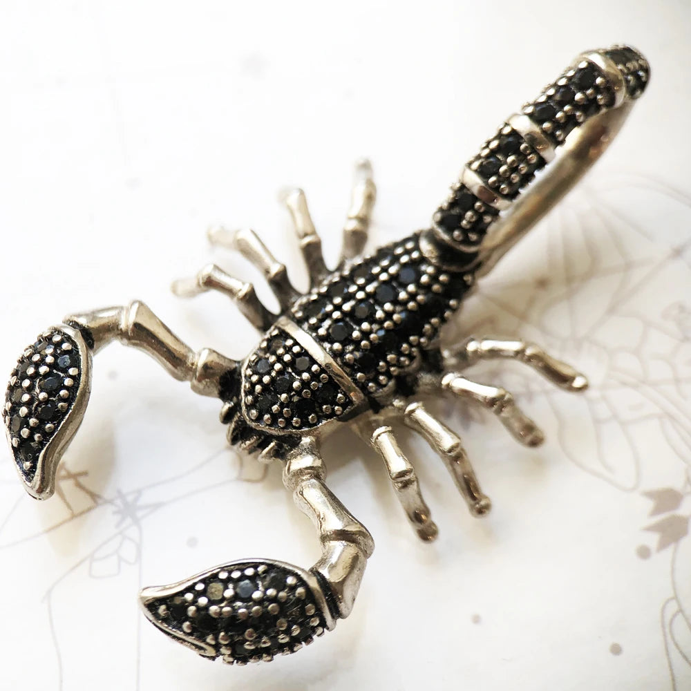 Pendant Scorpion Black,Brand New Fashion Jewelry Europe 925 Sterling Silver Accessories Gift for Woman Rebel Men