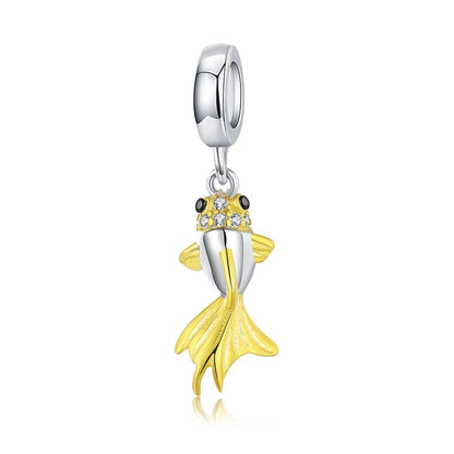 925 Sterling Silver Red Enamel Fish Pendant Lucky Koi Dangle Charm Originaal for Women Bracelet Necklace DIY Fine Jewelry