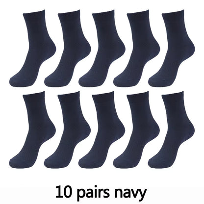 10 Pairs High Quality Bamboo Fiber Men'S Socks Business Breathable Deodorant Compression Socks Men Long Big Size EUR 38-46
