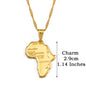 Africa Map Pendant Necklace Women Men Silver Color/Gold Color Ethiopian Jewelry Wholesale African Hiphop Item @132106