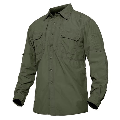 Mens Long Sleeve Shirts Summer Lightweight Quick Drying Shirt Hiking Nylon Shirts Long Sleeve Outdoor Work Cargo Shirts