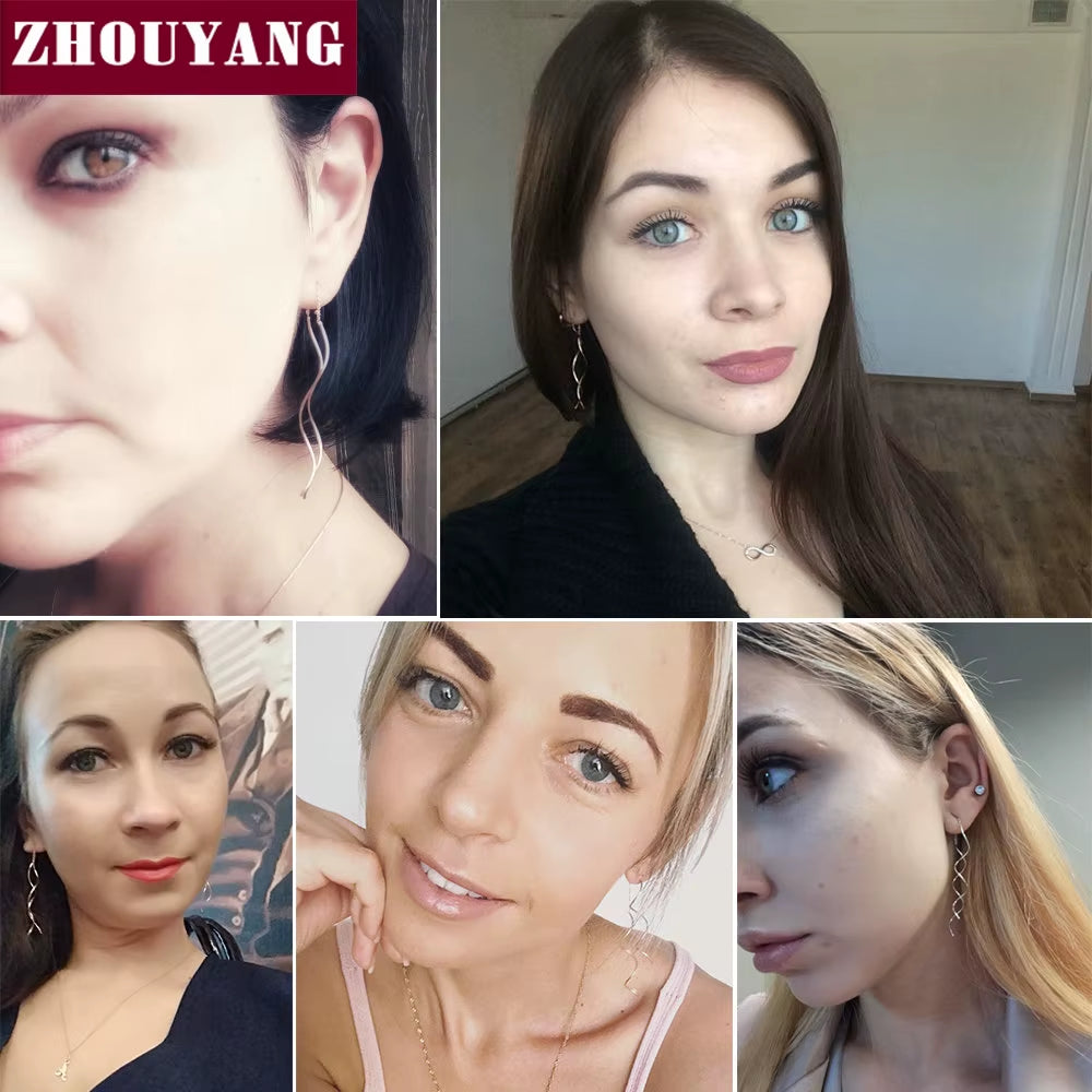 Ear Line for Women Simple Spiral Earrings Rose Gold Color Fashion Jewelry Brithday Friendship Gift ZYE243 ZYE319