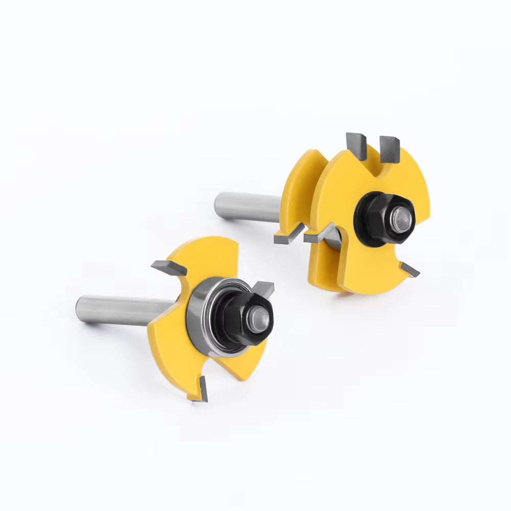 2 Pcs 8Mm Shank Tongue & Groove Joint Assemble Router Bits T-Slot Milling Cutter for Wood Woodwork Cutting Tools MC02002