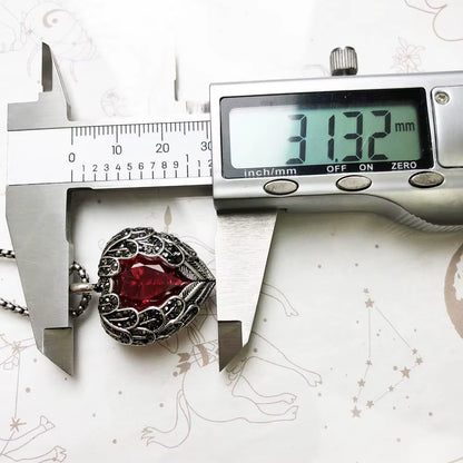 Pendant Necklace Red Winged Heart Brand Link Chain Fashion Jewelry Europe Style 925 Stering Silver Gift for Women
