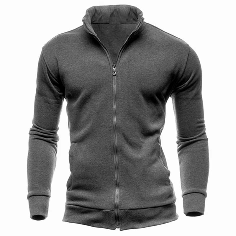 2025 Brand New Men'S No Hoodies Sweatshirts Zipper Stand Collar Men Sweatshirts for Male No Hooded Sweatshirt Man Pullover