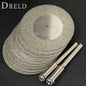 10Pcs 35Mm Stone Jade Glass Diamond Cutting Disc Fit for Rotary Tool Dremel Accessories Drills Cutting Blade with Two Mandrel