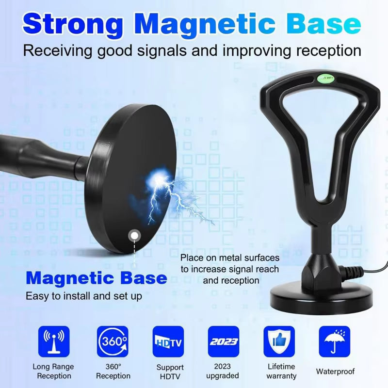 Universal Hdtv Aerial Antenna Amplifier High Gain Low Latency Signal Reception for Enhance Indoor Digital Tv, Durable