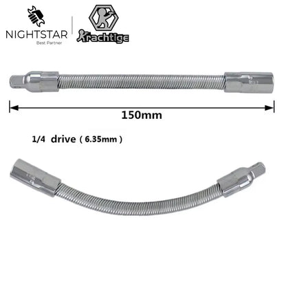 150Mm Flexible Extension Bars 1/4" Drive 6.3Mm Socket Tool Ratchet 1/4" Flexible Shaft Screwdriver Bit  Extension