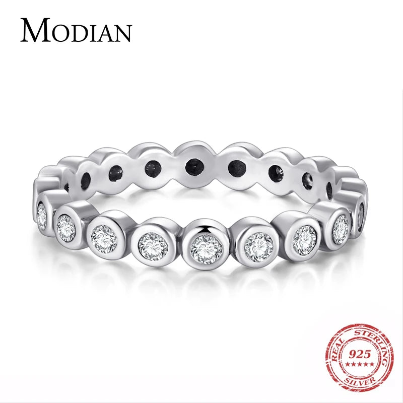 Top Quality Luxury Original Real Solid 925 Sterling Silver Starshine Finger Ring Authentic Jewelry for Women Wedding Gift