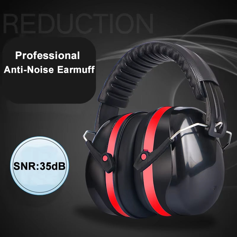 Anti-Noise Head Earmuffs Foldable Ear Protector Snr-35Db for Kids/Adults Study Sleeping Work Shooting Hearing Safe Protection