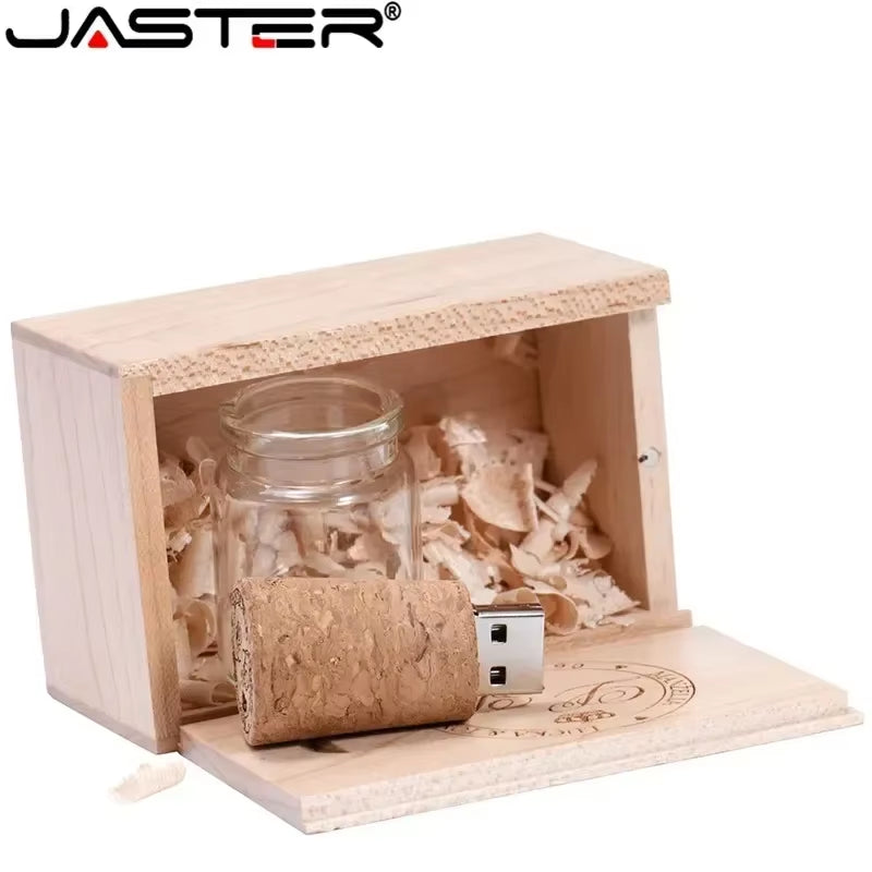 New Arrival Messenger Bottle Usb 2.0 Memory Stick Glass Drift Bottle Usb Flash Drives Wooden Cork Pendrive 16GB 32GB 64GB
