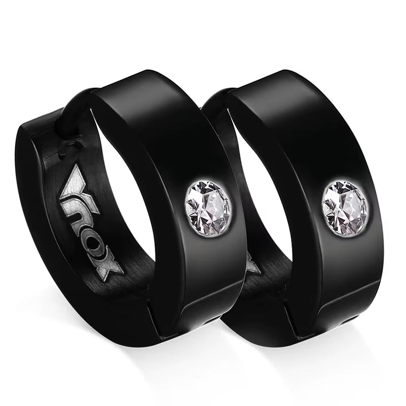 Cute Hoop Earrings for Women Men Stainless Steel Ear Cuff Brincos Huggie Jewelry