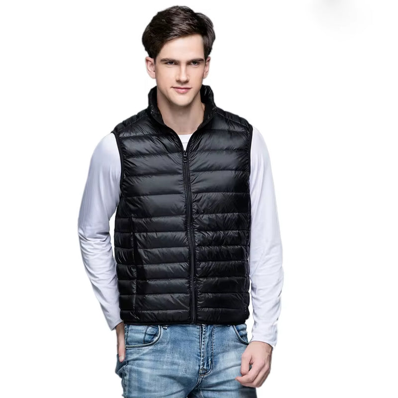 Spring Man 90% Duck down Vest Ultra Light Jackets Men Fashion Sleeveless Outerwear Coat Autumn Winter Coat