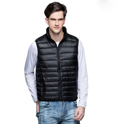 Spring Man 90% Duck down Vest Ultra Light Jackets Men Fashion Sleeveless Outerwear Coat Autumn Winter Coat