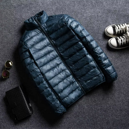 Men'S Lightweight Water-Resistant Packable Puffer Jacket 2023 New Arrivals Autumn Winter Male Fashion Stand Collar down Coats