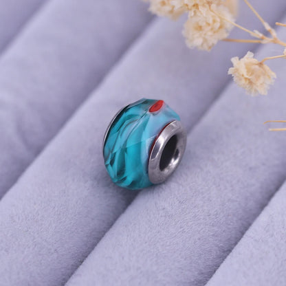 New European Colorful Lampwork Glass Bead Murano Plastic Aolly Charm Fit Pan Brand Bracelet Bangle Women DIY Jewelry Dropship