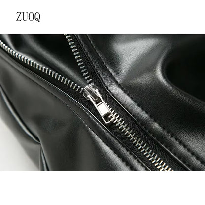 New Winter Men Skinny Biker Pu Leather Pants High Street Fashion Motorcycle Trousers for Male Stage Club Wear