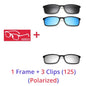 Polarized Sunglasses Men Women 5 in 1 Magnetic Clip on Glasses TR90 Optical Prescription Eyeglass Frames Magnet Clips