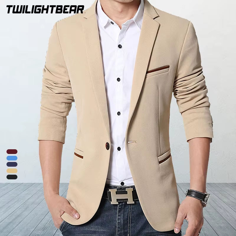 Classic Men'S Blazers 5XL Autumn Spring Korean Style Slim Suit Jacket Men Blazer Masculino Clothing Vetement Homme A3F1415