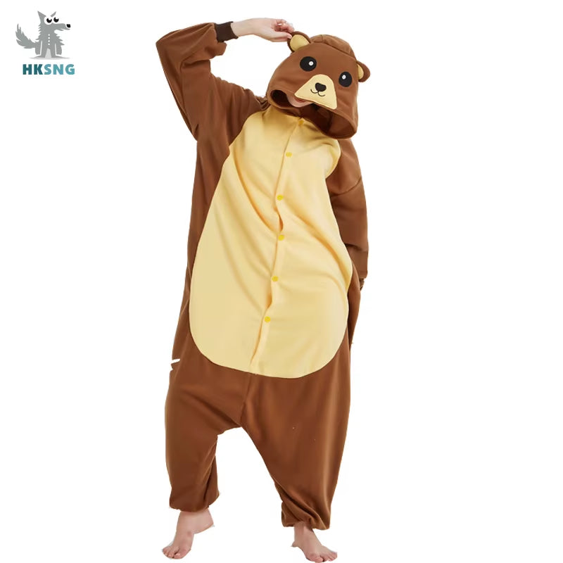 Blue Stitch Kigurumi Animal Adults Cat Bear Shark Onesies Pajama Raccoon Costumes Dragon Jumpsuit Christmas