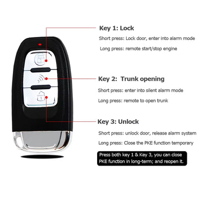 Auto Car One Start Stop Engine System with Remote Control Car PKE Keyless Entry Start System Open Trunk for 12V SUV Autostart